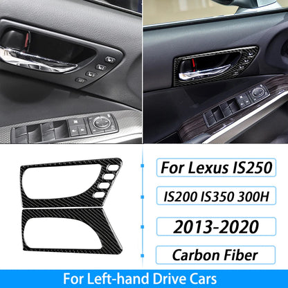 For Lexus IS250 IS350 300H 2013-2019 Carbon Fiber Gear Shift Air Outlet CD AC Window Lift Set Car Interior Accessories Sticker