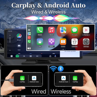 Hippcron 7/9/10.26" Car Mirror Radio Multimedia Video Portable Player Wireless CarPlay And Android Auto IPS Touch Screen Mirror