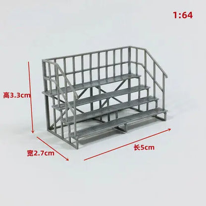 1/64/87 HO Scale Outland Model City Railway Fence Bleachers Benches Scene Model