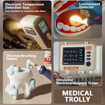 Doctor Kit for Kids Pretend Doctor Nurse Playset for Toddlers Hospital Station Stethoscope Role Play Toy for Girls Boys