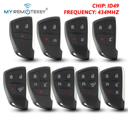 MYREMOTEKEY Smart Remote Control Key Fob FCC YG0G21TB2 ID49 Chip 434 Mhz 3/4/5/6 Buttons for  2021-2022 Chevrolet Suburban Tahoe