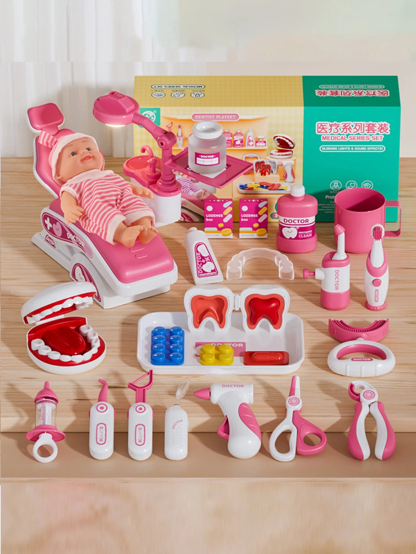 Kids Doctor Set Dentist Nurse Pretend Play Toys Simulated Stethoscope Medical Tool Kit Medical Role Play Accessories Fun Gifts ﻿