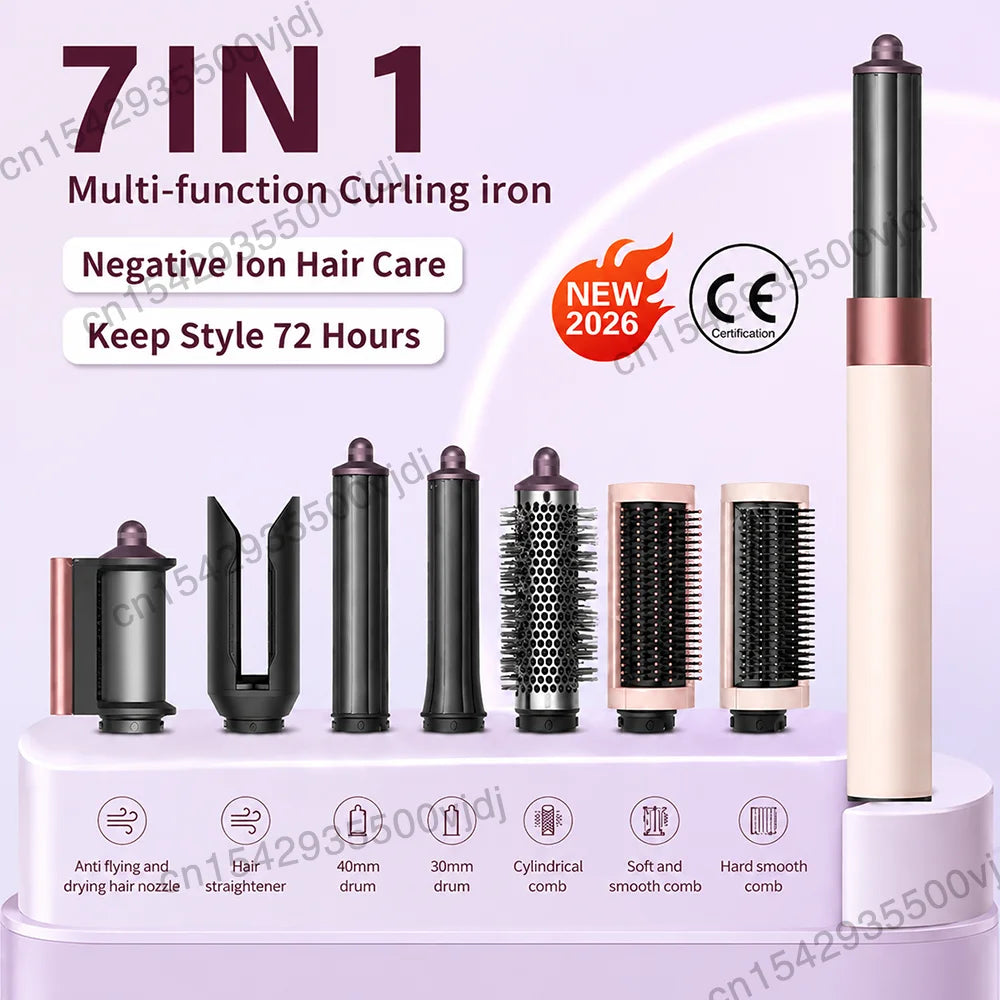 7-in-1 Hair Dryer, 110,000 RPM High-Speed Hair Care Ionic Hair Dryer, Quick Drying, Multi-Function Curling Iron Set