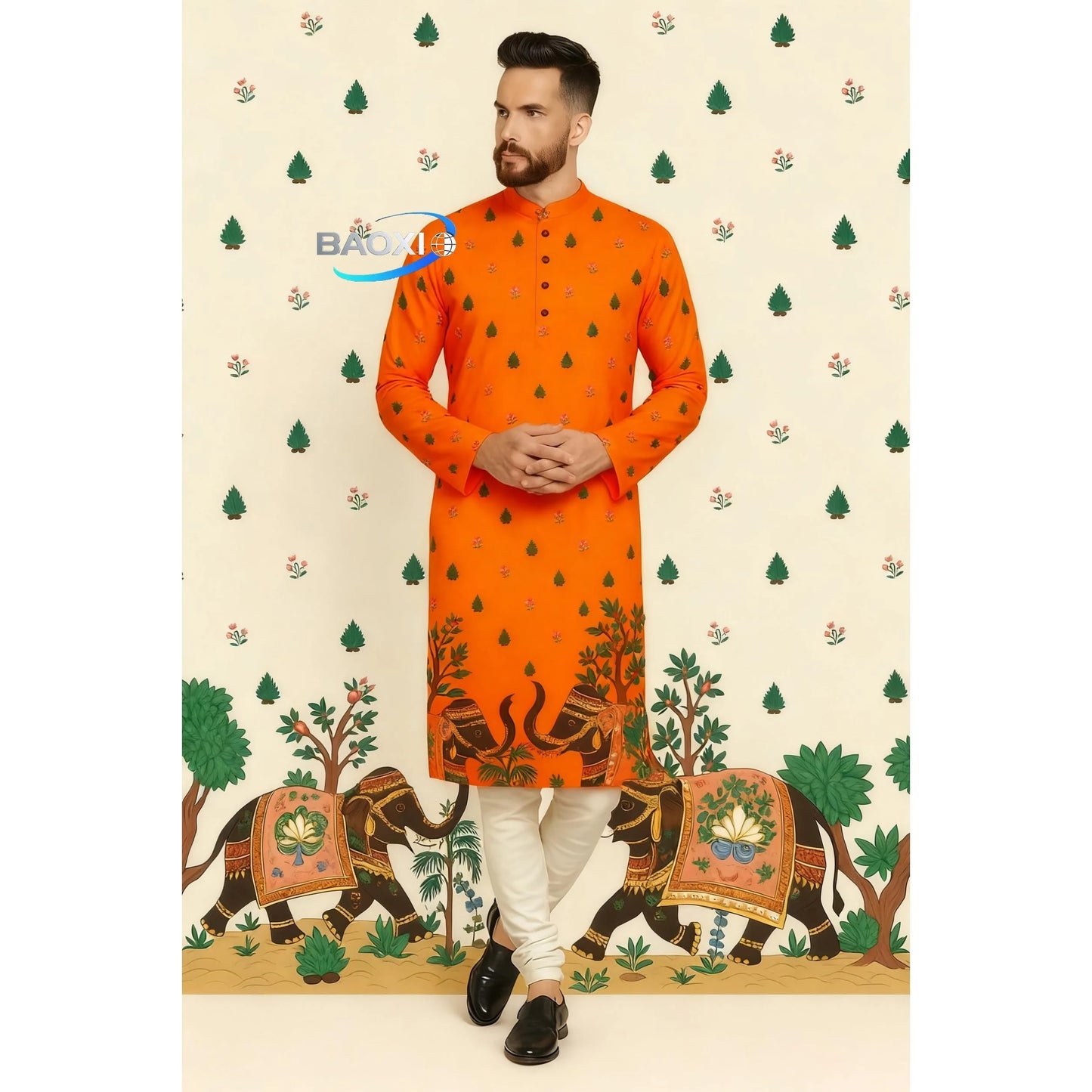 Stand Collar Muslim Men Clothes Folk Kaftan Musulman Kurta Indian Islamic Clothing Ropa Musulman Hombre Camisa Arabe Hombre