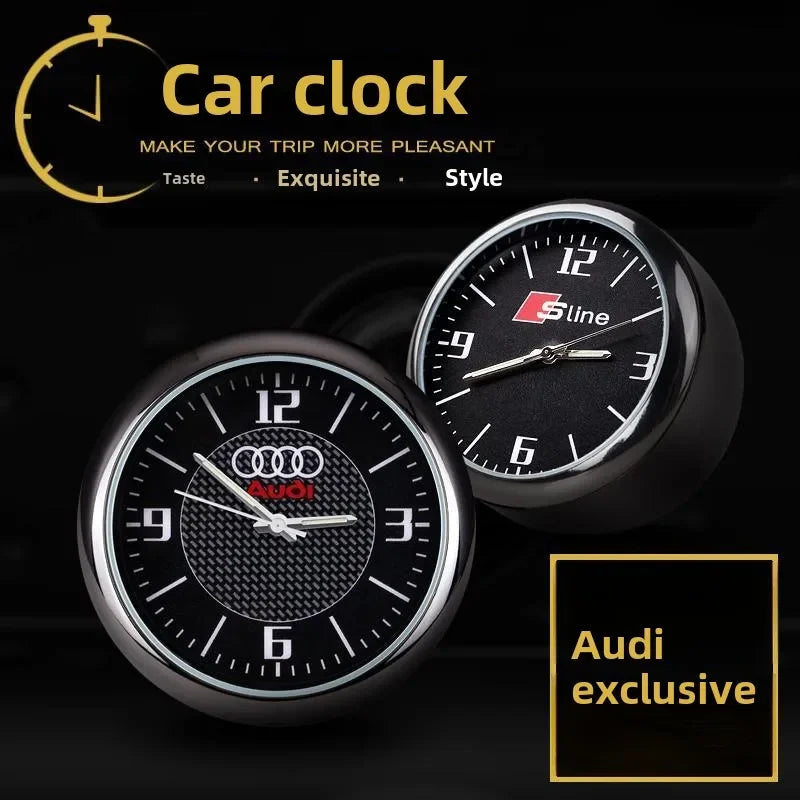 1pc Car Cute Clock Quartz Clock  Night For Audi  Sline A3 A4 A5 A6 A6L A7 A8 Q3 Q5 Q7 S3 S4 S5 RS3 Sticker