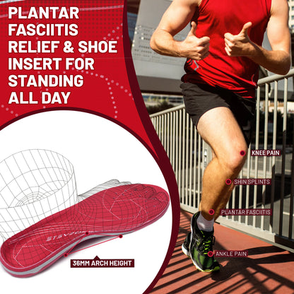 Arch Heavy Support Pain Relief Orthotics  Flat Foot Heel Pads Plantar Fasciitis Work Boots Insole Inserts for Men and Wome