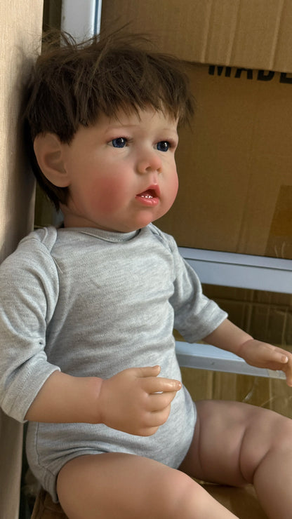 NPK 50CM Reborn Liam Realstic Liflike Real Looking Handmade Soft Touch Body with 3D Skin Visible Veins Toddler Baby Dolls Gift