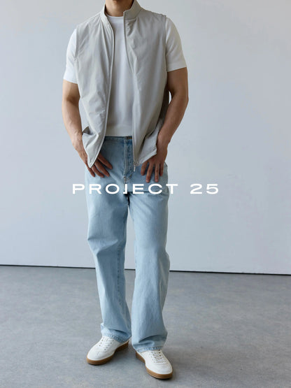 PROJECT 25 Men's Stand Collar Lightweight 4-Way Stretch Zip Vest Water Resistant Outdoor Sports Commute Sleeveless Jacket