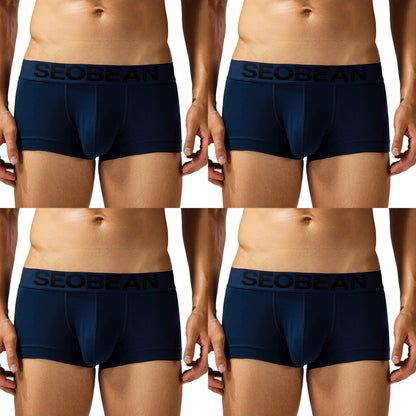 4-Pack SEOBEAN  Men's Cotton Briefs Comfortable Sweat-Absorbent Boxer Shorts Male Underwear
