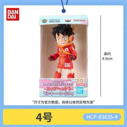 Bandai Genuin One Piece Gashapon Monkey D Luffy Nika Gear 5 Mini Figure Boxed Micro Scale Model Desktop Ornament Anime Collector