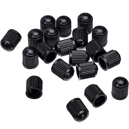 20Pcs Car Tire Tyre Valve Caps with O Rubber Ring Dust Covers Plastic Black Grey Red Stem Valve Caps for Cars Motorcycles Bike