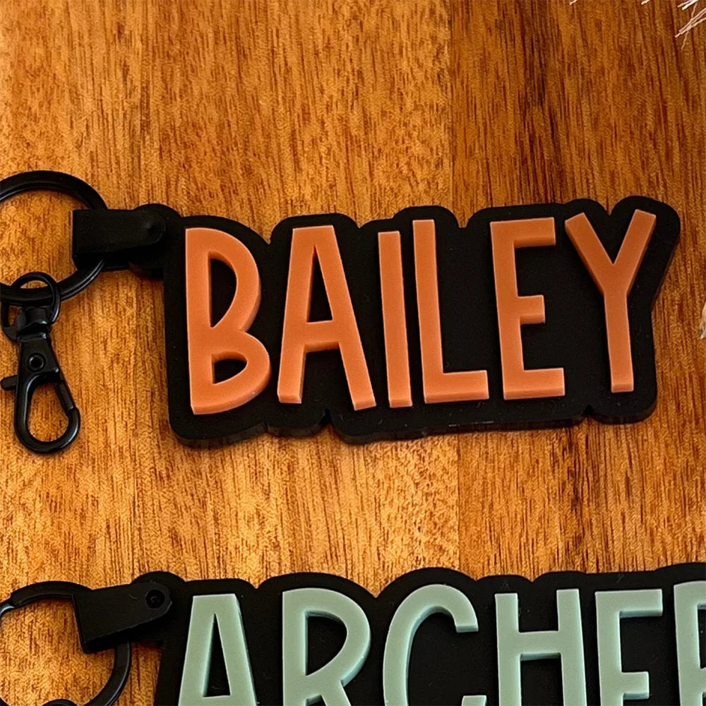 Custom Acrylic Fall/Winter Keychain // Matte Black Luggage Tag | Acrylic Name Tag | Key Ring | Personalized Keychain | Boys' Bac