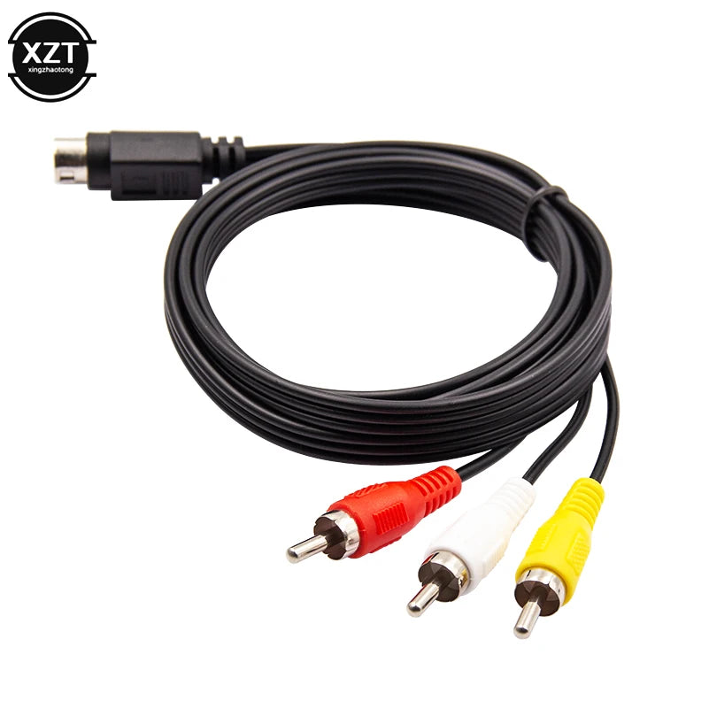 3RCA 1.8m 9 Pin Audio Video AV Cable for Sega Genesis 2 3 Game A/V Connection Adapter Cord Wire For SEGA Genesis II/III Game