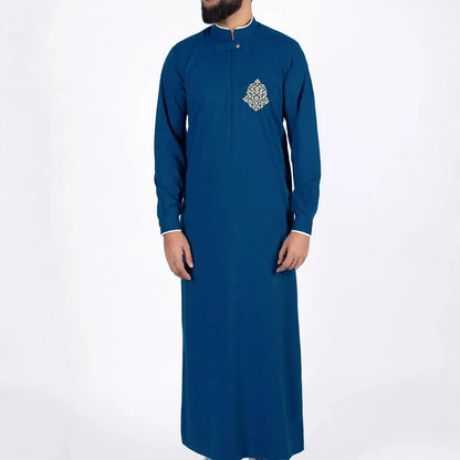 2026 New Men's Clothing: Embroidered Men's Robe With Pockets Muslim Long Dress Robe Abaya Ramadan Dubai Luxury Islam Elegant