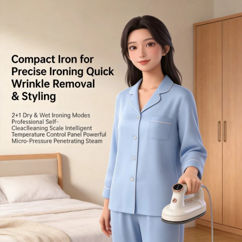 Portable Handheld Mini Steam Iron Household Clothes Wrinkle Removal Ironing Machine for Home Travel Use