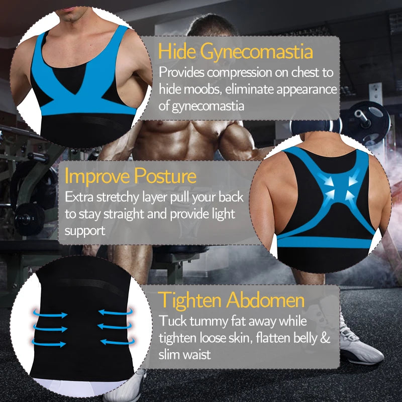 Men's Slimming Body Shapewear Corset Vest Compression Abdomen Tummy Belly Control Waist Cincher Corset Body Shapewear
