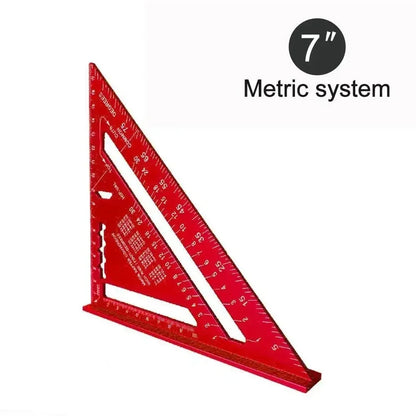 7-Inch Aluminum Speed Square with Inch/Metric Scales – Precision Measuring Tool for Woodworking and Carpentry