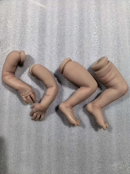 NPK 18inches Already Painted Sleeping Bebe Deliah Doll Kits Reborn Doll Unassembly DIY Reborn Doll Kit Gift for Children