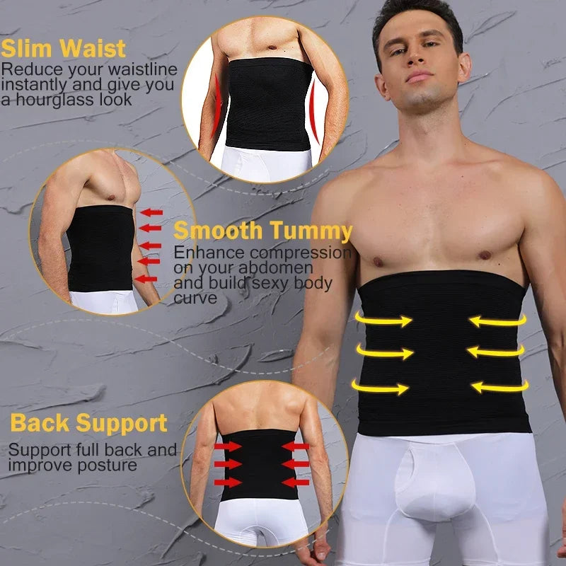 1/2 PCS Men Body Shaper Slimming Waist Cinchers Trainer Belt Tummy Control Shaping Stomach Band Abdomen Compression Shapewear