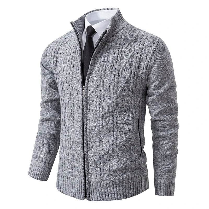 Winter Plus Velvet Sweaters Cardigan Thick High Collar Sweatshirt Men's Coat Knitted Jumper Brand Knitwear Hombre Clothing