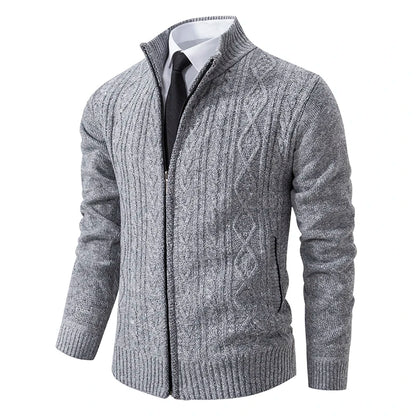 Winter Plus Velvet Sweaters Cardigan Thick High Collar Sweatshirt Men's Coat Knitted Jumper Brand Knitwear Hombre Clothing