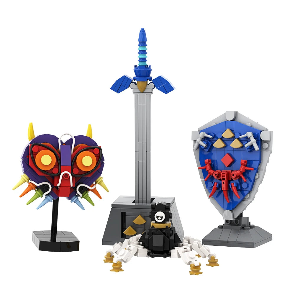 MOC Ideas Nintendoed Game Zeldaed Figures Dark Link Weapon Master Sword Hyrule Fantasy Building Blocks Juguetes Kid Toys Gift