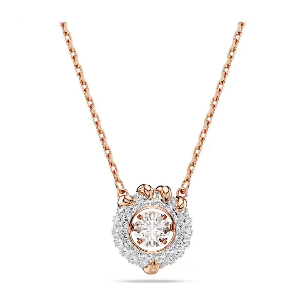 New Swa Concealed Pink Heart shaped Romantic Pendant Kirin Fashion High end Moon Versatile Accessory Necklace