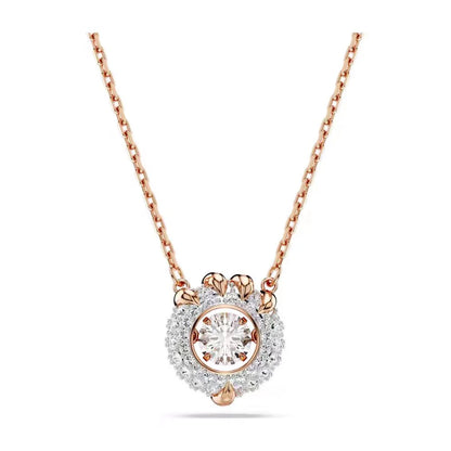 New Swa Concealed Pink Heart shaped Romantic Pendant Kirin Fashion High end Moon Versatile Accessory Necklace