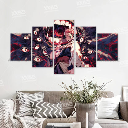 Anime Jujutsu Kaisen Character 5PCS Home Decor Canvas Paintings Pictures Wall Art Printed Poster No Frame Artwork Living Room