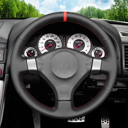 Black Faux Leather Car Steering Wheel Cover For Nissan 200SX S15 Silvia Skyline R34 GTR GT-R 1998 1999 2000 2001 2002