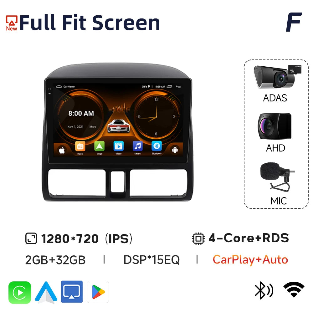 2din Car Radio For Honda CR-V CRV 2001 2002 2003 2004 2005 2006 Automotive Multimedia Video Player Navigation GPS Carplay Radio