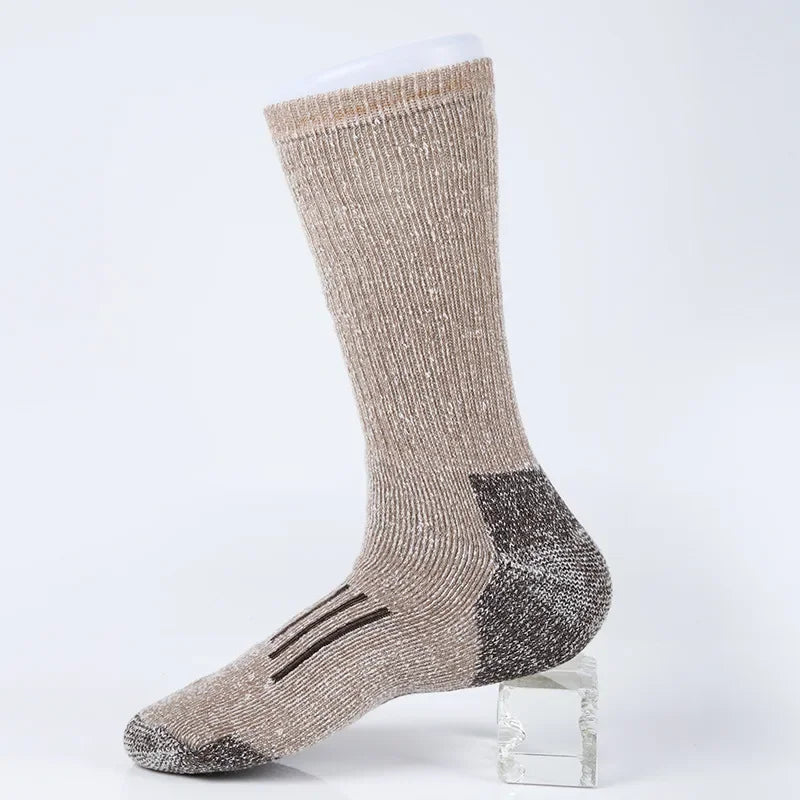 3 Pairs Hiking Socks Merino Wool for Men 80% Merino Wool Ski Socks Winter Thick Thermal Crew Socks Men Walk Warm Anti-Odor