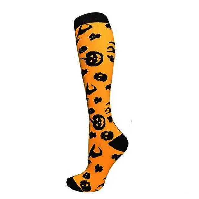 Sport Compression Stockings Funny Pattern Halloween ballon Dot Leg Pressure Running Cycling Multi Color Compress Socks