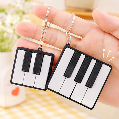 Piano Key Cap Clicker Anti-stress Keyboard Fidget Keychains Keycap Fidget Clicker Stress Releasing Accessories Bag Charms