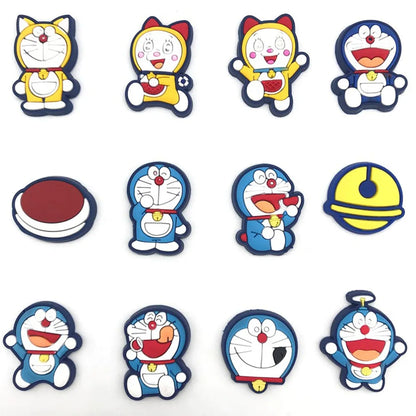 12-50Pcs Mixed Dorae Shoe Charms For Clogs Cartoon Series Shoe Decoration Premium Quality Popular Charms Accessories Great Gift