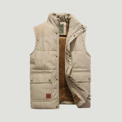 Plus Size 8XL Male Fleece Lined Waistcoat Thick Warm Cargo Vests Men Brand Clothing Winter Vest Jackets Fur Mens Sleeveless Coat