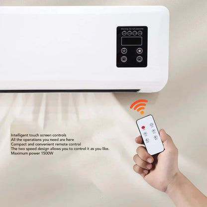 1500W Electric Wall Heater, ABS Wall Mounted Space Heater With Remote Control, Fast Heating And Cooling, Towel Drying Rack