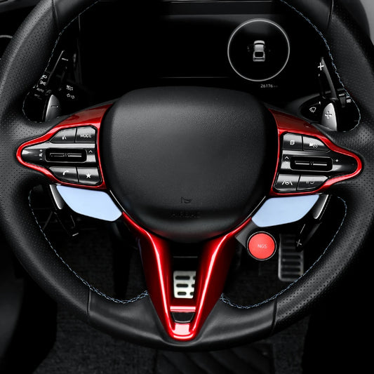 For Hyundai Veloster JS N 2019-2023 i30 N /CN7 N 2024 2025 Car Steering Wheel Button Frame Chin Decoration Cover Trim