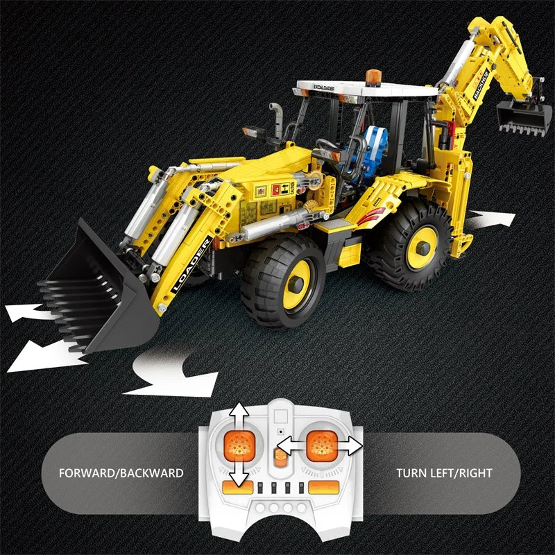 NEW 2466pcs Bulldozer Excavator Truck Remote Control Model Building Blocks Bricks Puzzle Toy Birthday Christmas Gifts For Boy