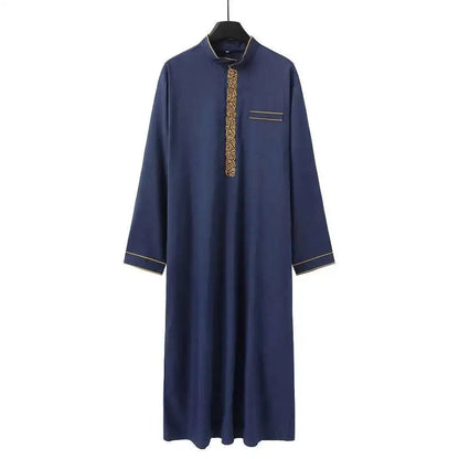 New 2026 Stand Collar Embroidered Casual Ethnic Arab Clothing Loose Long Robe Men's Robe Ramadan Dubai Luxury Islam Elegant