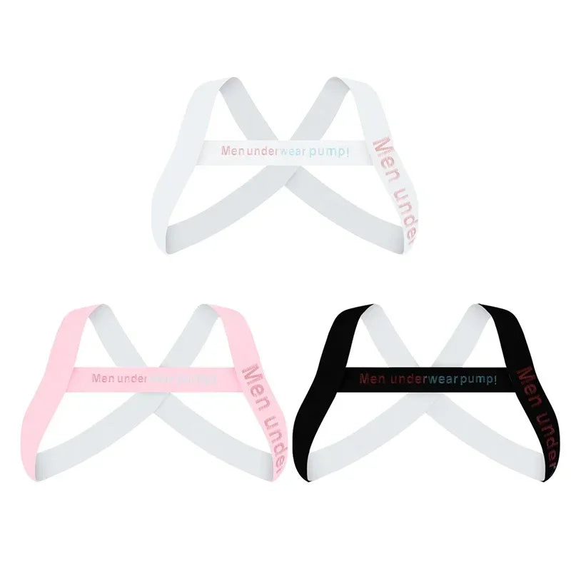 Men's Sexy Muscle Shoulder Straps Elastic Band Harness Chest Bodybuilding Straps Fashion Elastic Fun Decorative Shoulder Strap