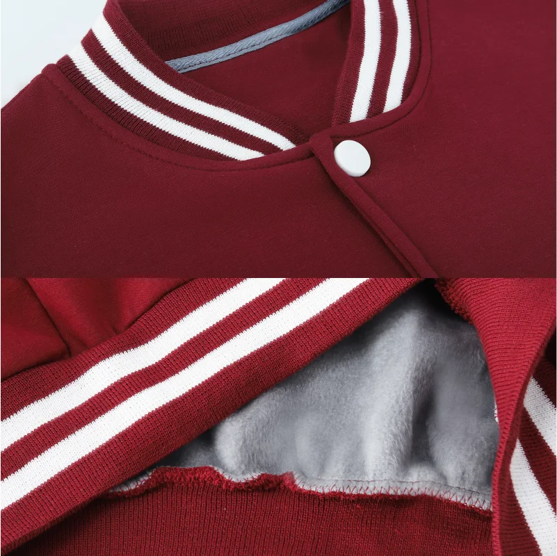 Winter Fashion Button-down Versatile Multi-color Street Style Baseball Jacket Custom Printing Company Logo Men's Bomber Jacket