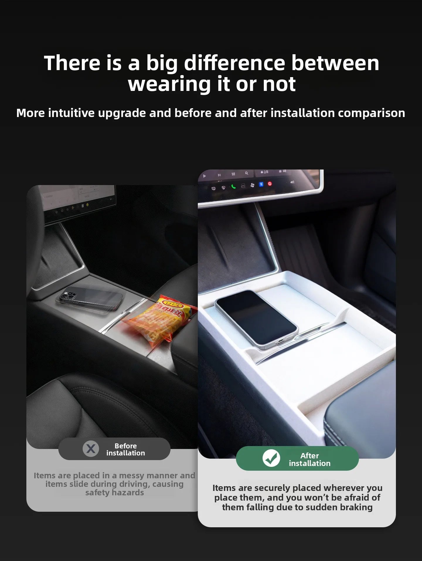 For Tesla Model 3/Y/YL Highland Juniper 2026 Center Armrest Storage Box Tray Console Organizer Box Accessories