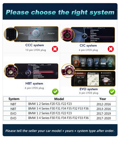 Wireless Carplay Android 14 For BMW F20 F30 F21 F22 F31 F32 F33 F34 F36 NBT EVO Multimedia Player Auto Radio Screen GPS