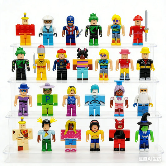 24pcs Roblox Plastic Virtual World Character Action Figures, Box Packed Collectible Desktop Decor Figurine Ornament Toy Gift