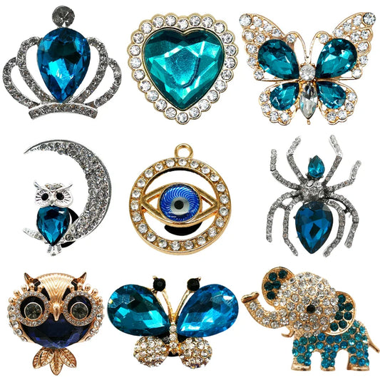 1/9PCS Cute Metal Shoe Charms Spider Owl Shoe Decorations Butterfly Elephant Crown Heart Garden Sandals Accessories For Women