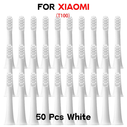 Brush Heads for XIAOMI T100 20/50/100Pcs Sonic Electric Toothbrush Soft DuPont Bristle Brush Vacuum Nozzles Refills