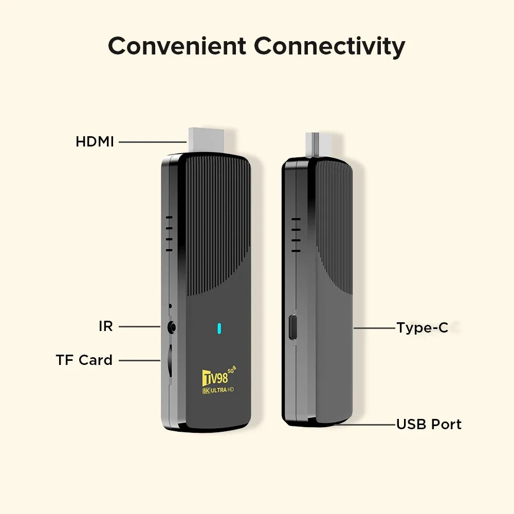 TV98 ATV X9 Smart TV Stick Android14 Allwinner H313 OTA 8GB 128GB Support 8K 4K Media Player 4G 5G Wifi6 HDR10 Voice Remote iptv