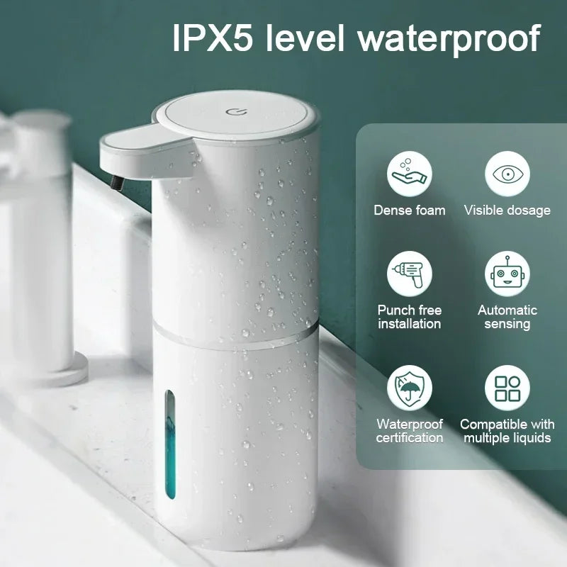 2025 Automatic Soap Dispenser Touchless Foaming Soap Dispenser 380ml USB Rechargeable Electric 4 Level Adjustable