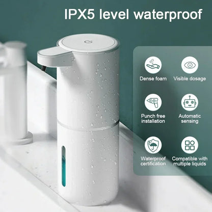 2025 Automatic Soap Dispenser Touchless Foaming Soap Dispenser 380ml USB Rechargeable Electric 4 Level Adjustable